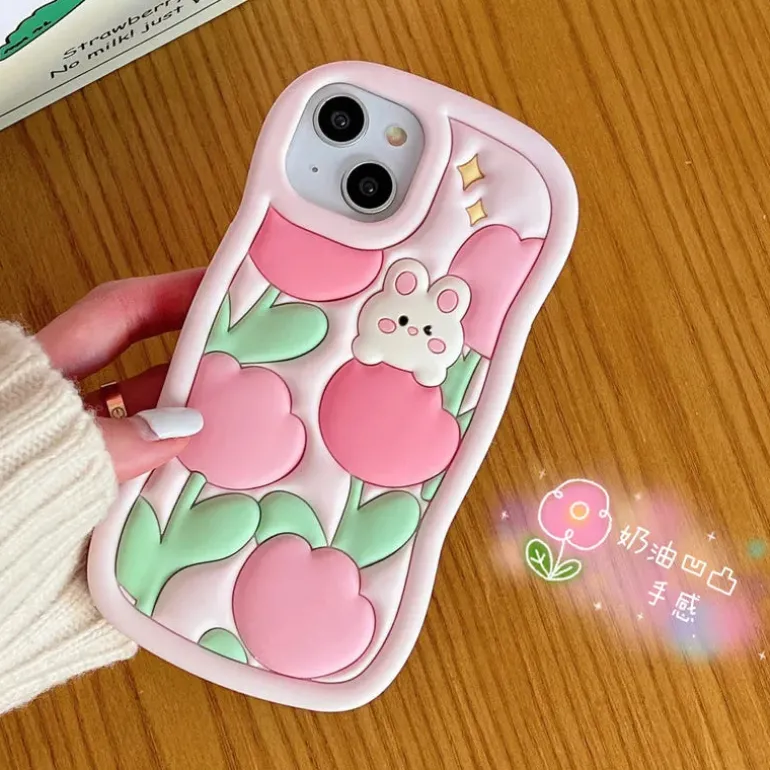 Spring Tulip Bunny iPhone Case