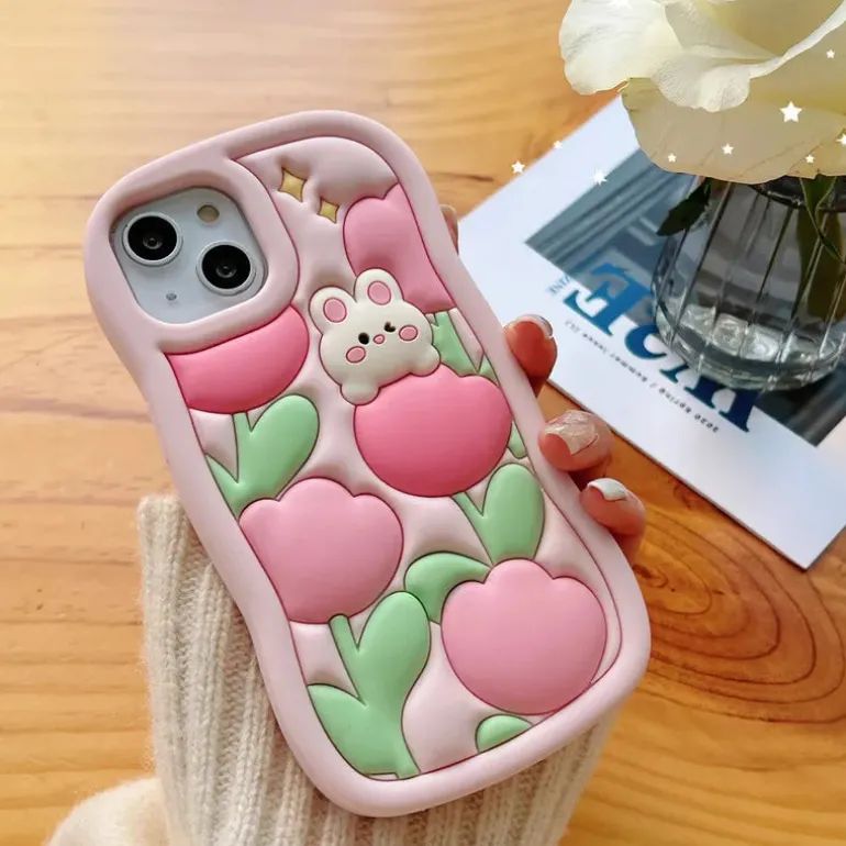 Spring Tulip Bunny iPhone Case
