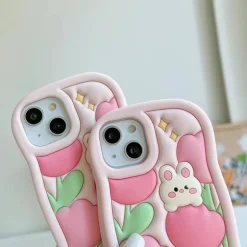 Spring Tulip Bunny iPhone Case