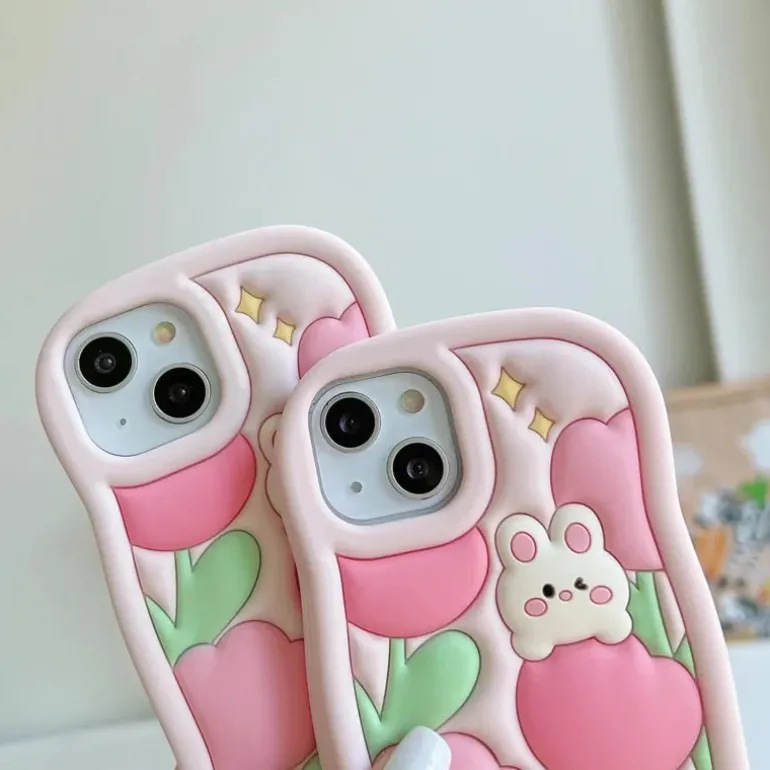 Spring Tulip Bunny iPhone Case