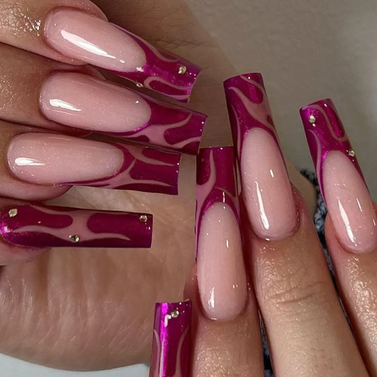 Square Shape Long Press On Nails
