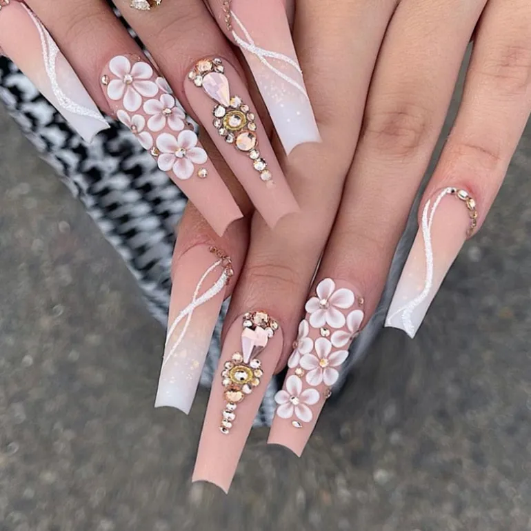 Square Shape Long Press On Nails