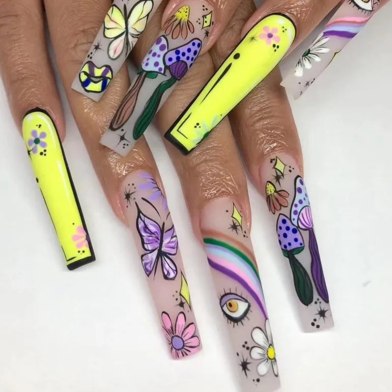 Square Shape Long Press On Nails