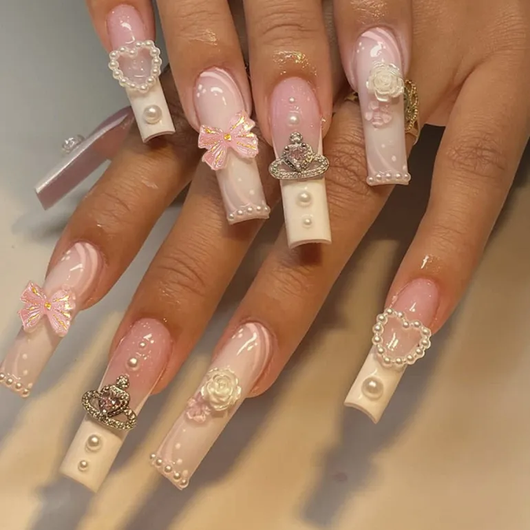 Square Shape Long Press On Nails
