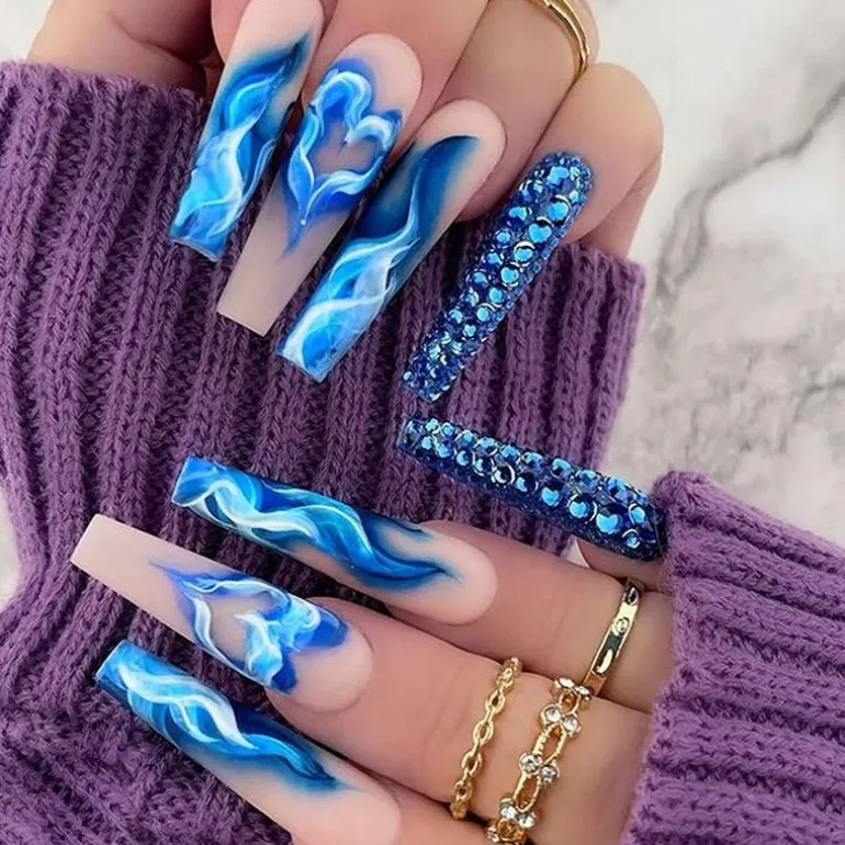 Square Shape Long Press On Nails