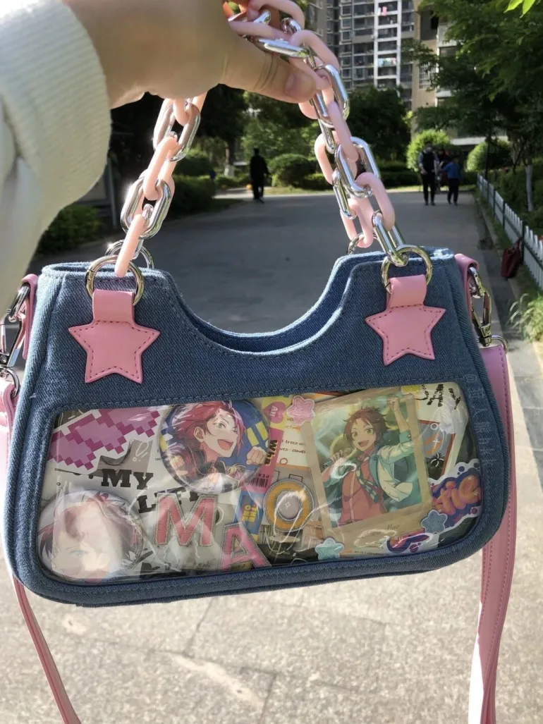 Starry Denim Shoulder Handbag