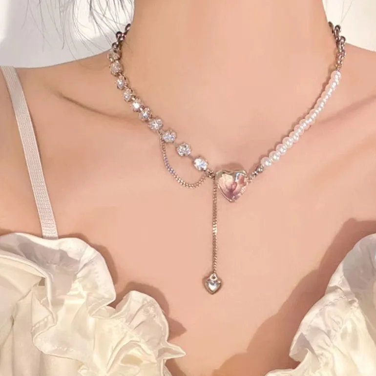 Starry Love Crystal Dangle Necklace