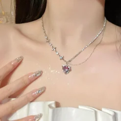 Starry Love Crystal Dangle Necklace