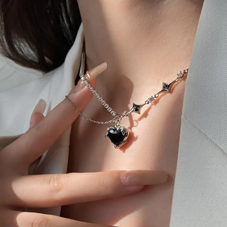Starry Love Crystal Dangle Necklace