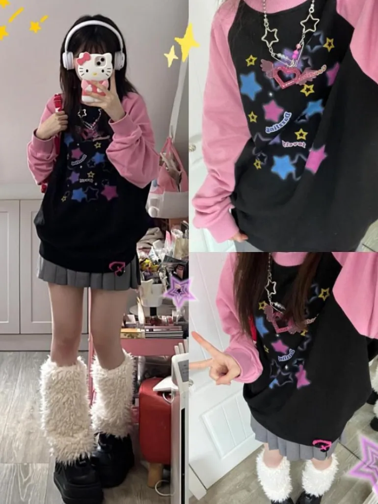 Starry Pastel Goth Sweater