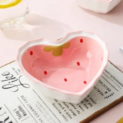 Strawberry Heart Cereal Bowl & Spoon