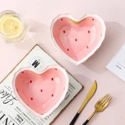 Strawberry Heart Cereal Bowl & Spoon