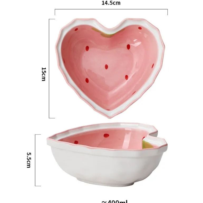Strawberry Heart Cereal Bowl & Spoon