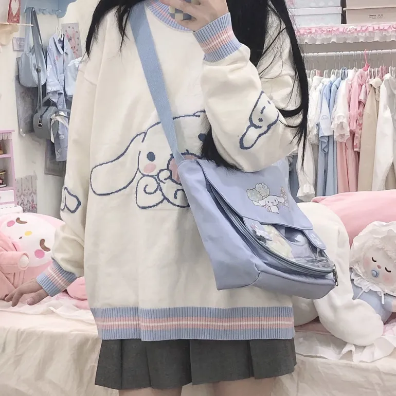Strawberry Puppy Knit Hoodie