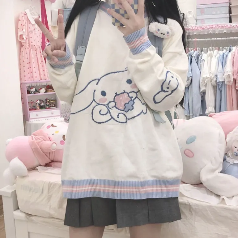 Strawberry Puppy Knit Hoodie