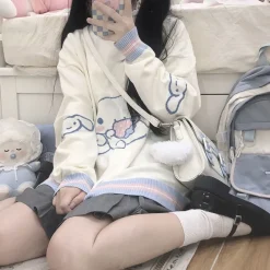 Strawberry Puppy Knit Hoodie