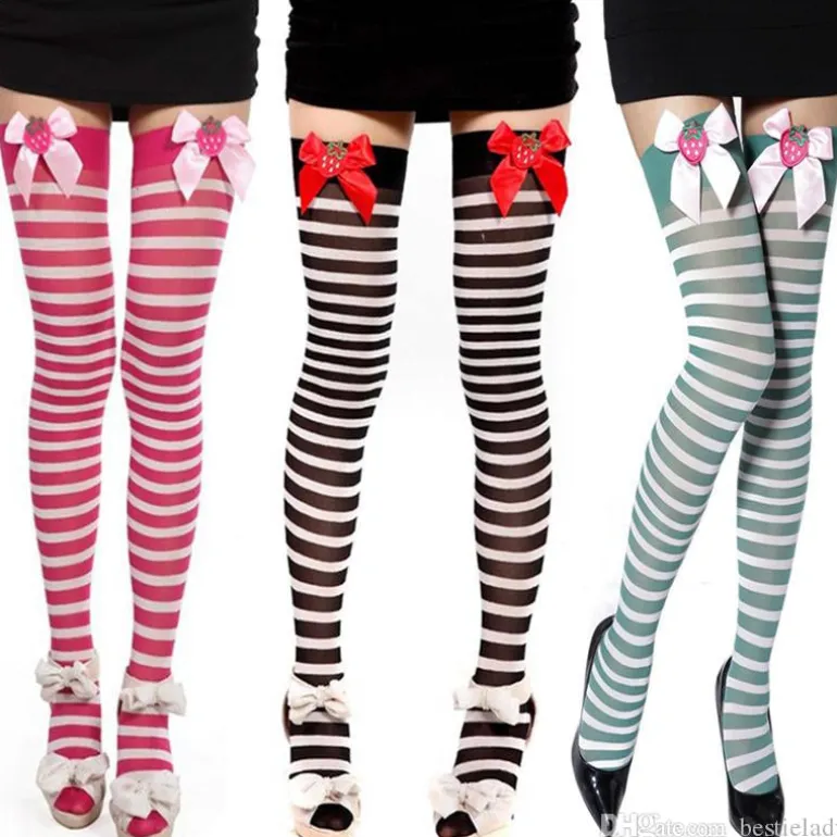 Strawberry Striped Stockings