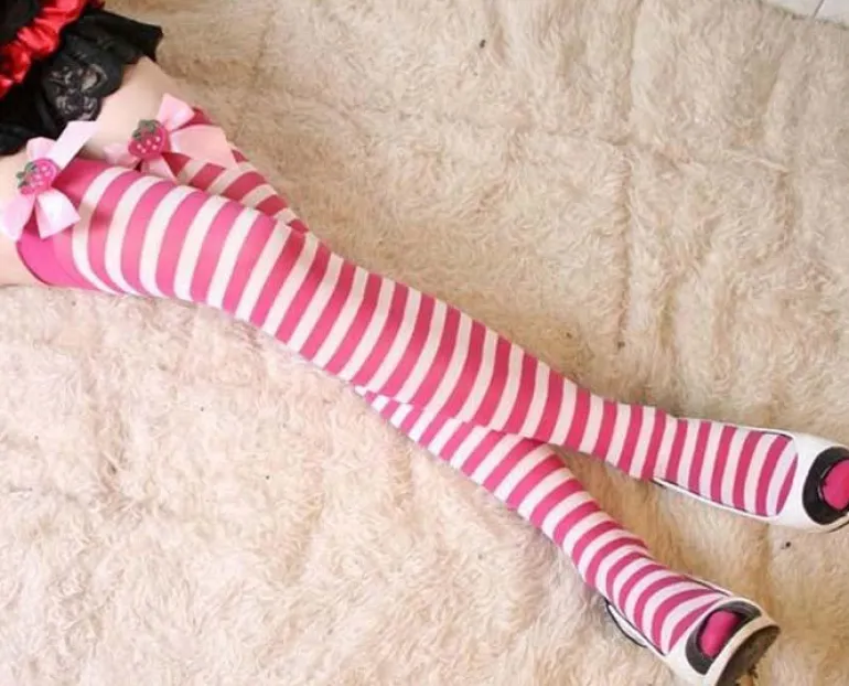 Strawberry Striped Stockings