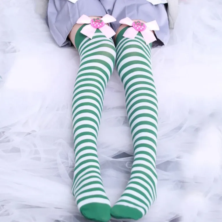 Strawberry Striped Stockings