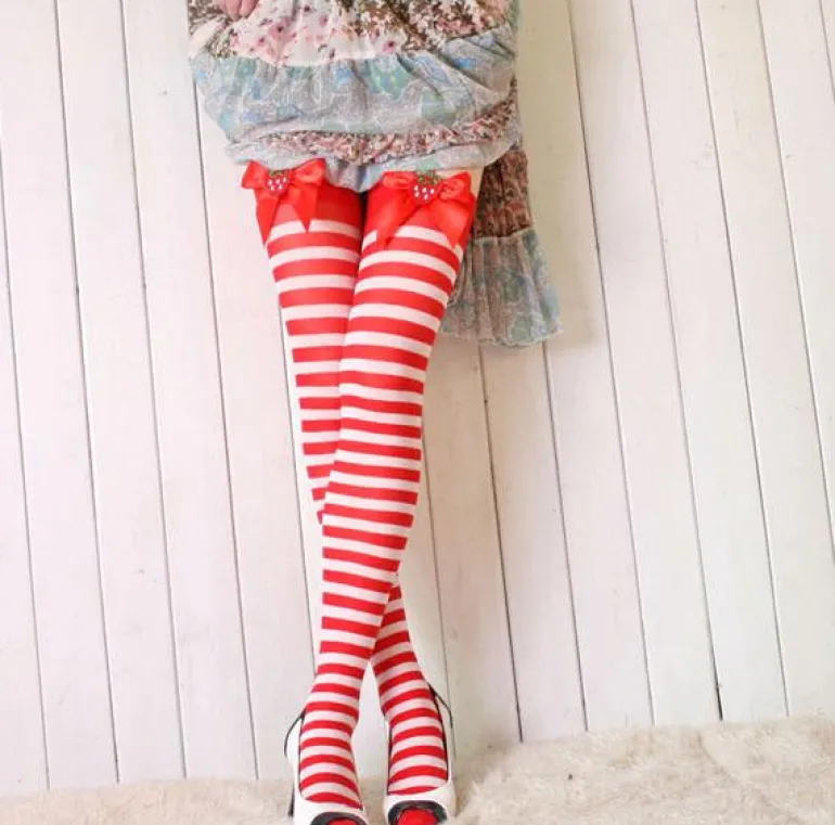 Strawberry Striped Stockings