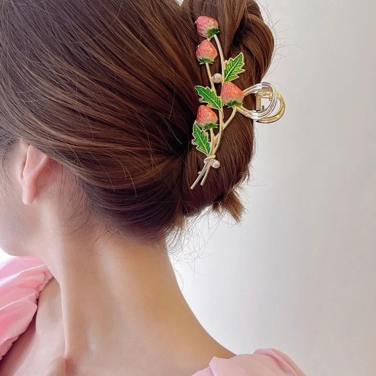 Strawberry Vine Hair Claw Clip
