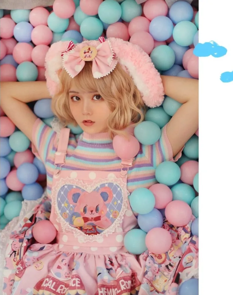Strawbunny Ear Plush Headband