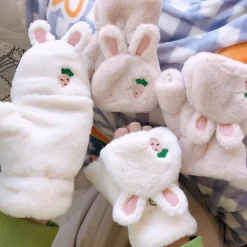 Strawbunny Plush Mittens