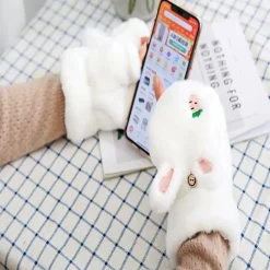 Strawbunny Plush Mittens