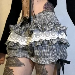 Striped Ruffled Bloomer Shorts