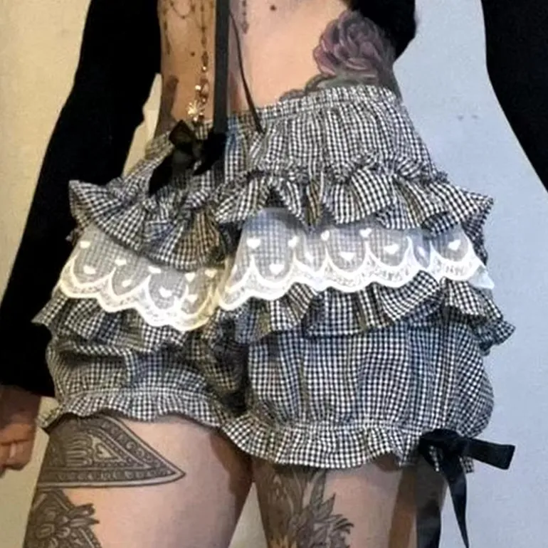 Striped Ruffled Bloomer Shorts