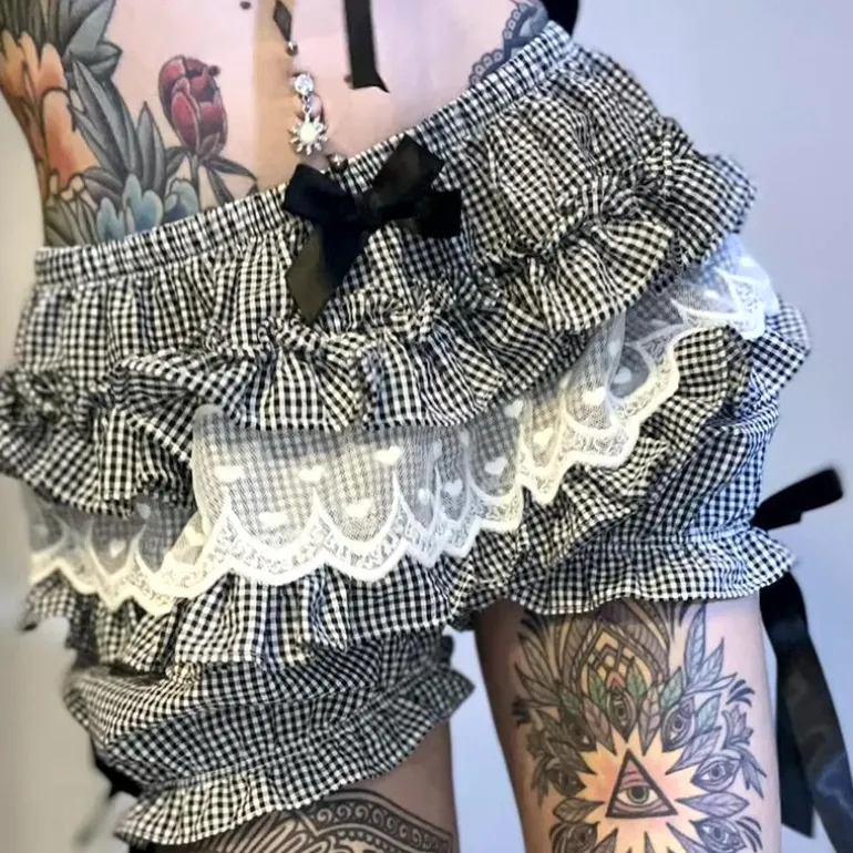 Striped Ruffled Bloomer Shorts