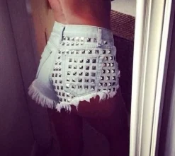 Studded Jean Shorts