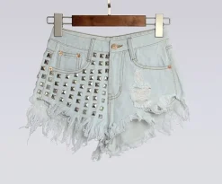 Studded Jean Shorts