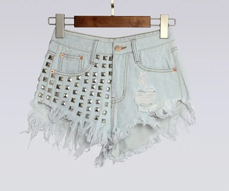 Studded Jean Shorts