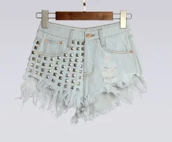 Studded Jean Shorts