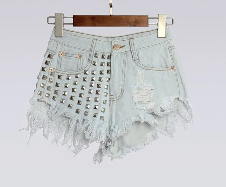Studded Jean Shorts