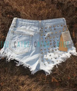 Studded Jean Shorts