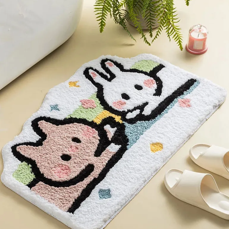 Sweet Bunny Friends Fluffy Floor Mat