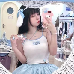 Sweet Kawaii Cropped Knit Tanks