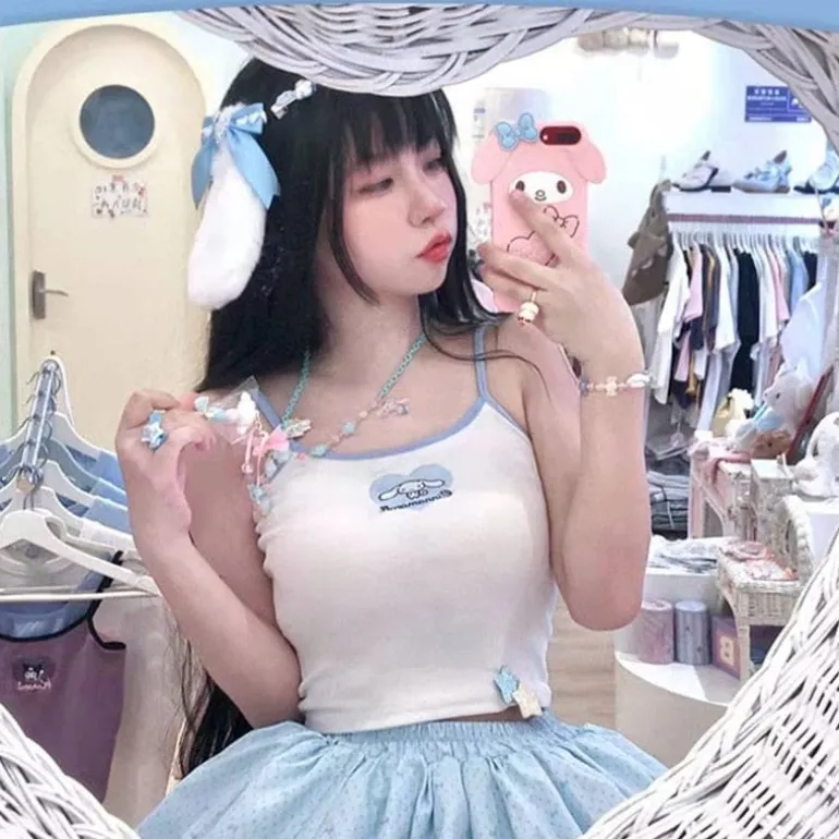 Sweet Kawaii Cropped Knit Tanks