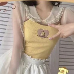 Sweet Kawaii Cropped Knit Tanks
