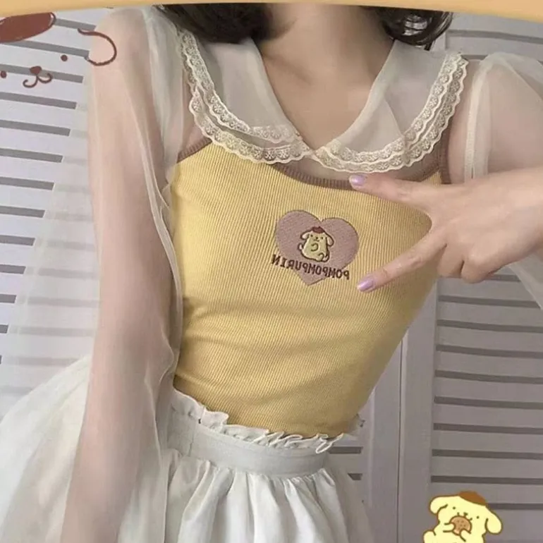 Sweet Kawaii Cropped Knit Tanks