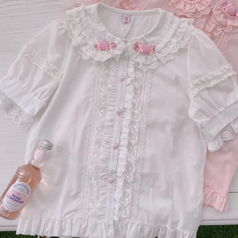Sweet Ruffled Candy Blouse