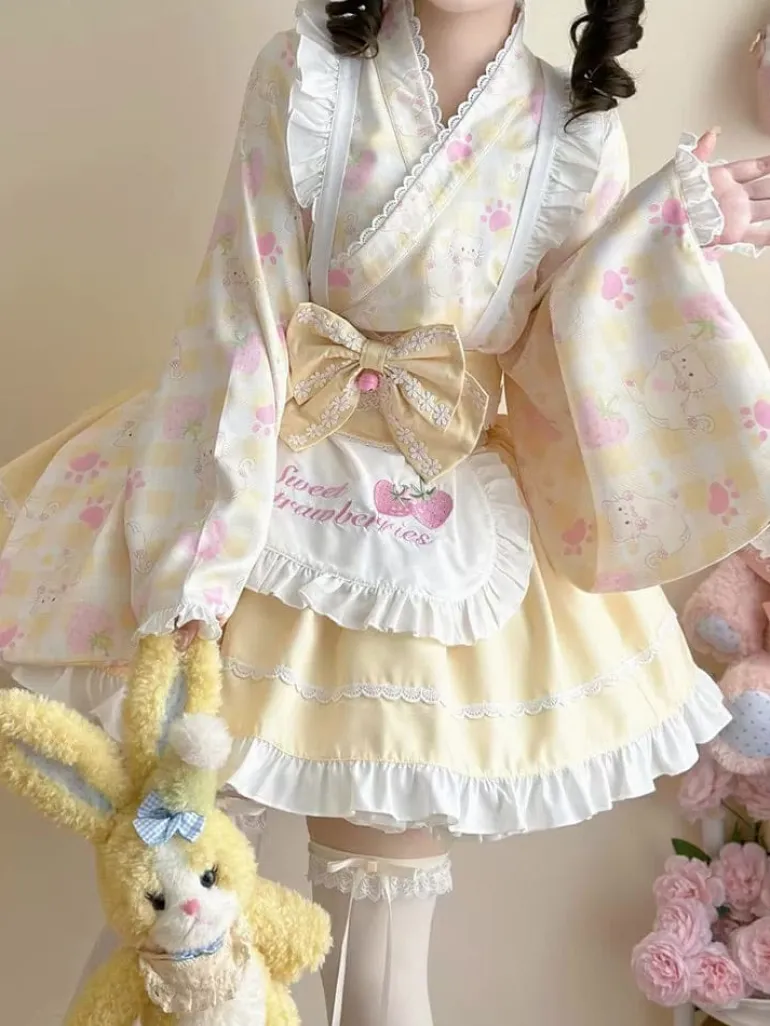 Sweet Strawberry Kimono