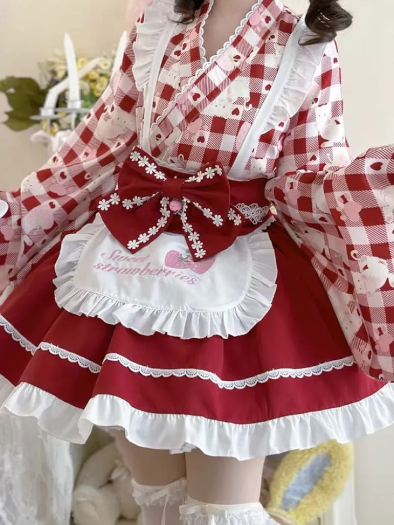 Sweet Strawberry Kimono