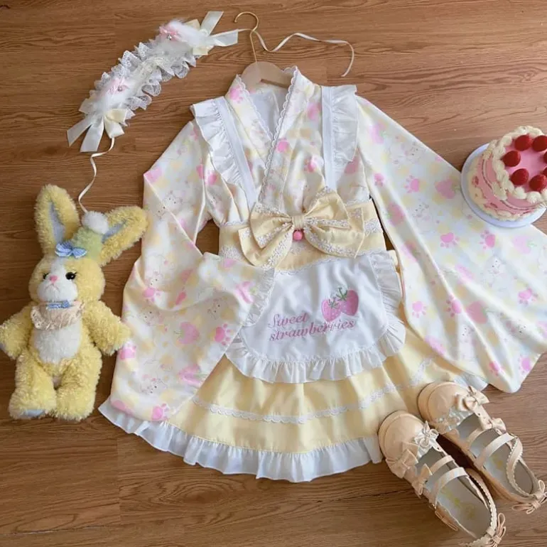 Sweet Strawberry Kimono