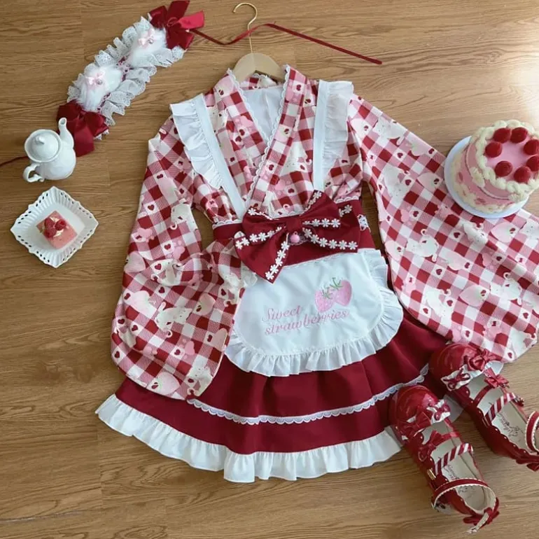 Sweet Strawberry Kimono