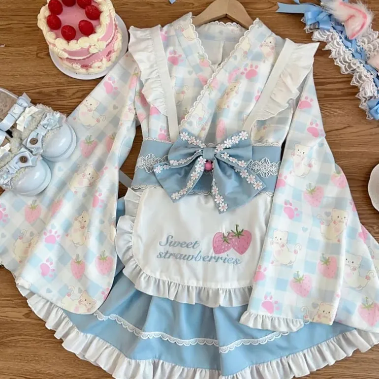 Sweet Strawberry Kimono