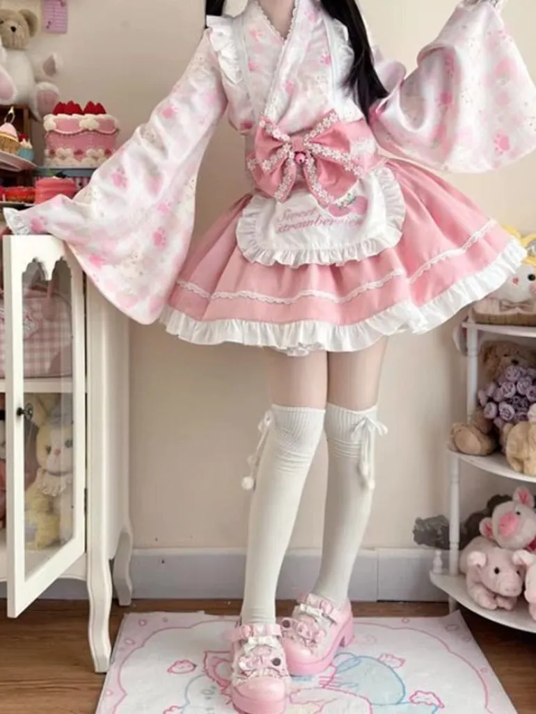 Sweet Strawberry Kimono