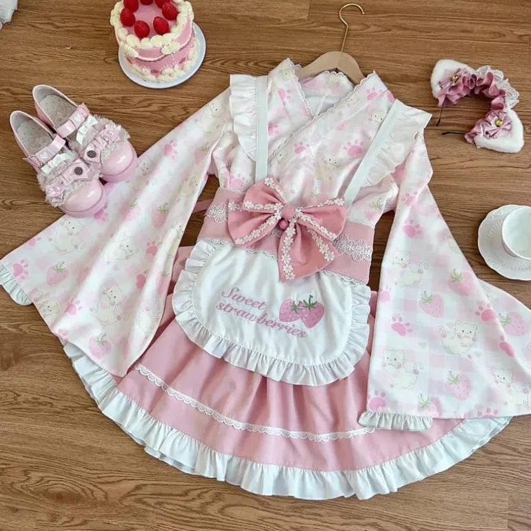 Sweet Strawberry Kimono